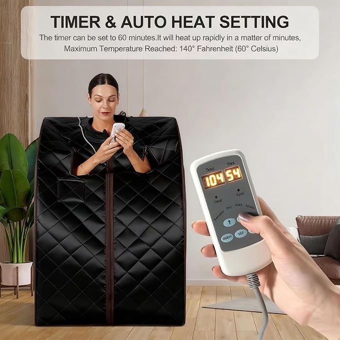 Infrared Sauna| Portable Personal Sauna| Home Spa Sauna| Separate Heating Foot Pad and Portable Upgrade Reinforced Chair, Relaxation at Home (L 27.6”x W 31.5”x H 37.8”)