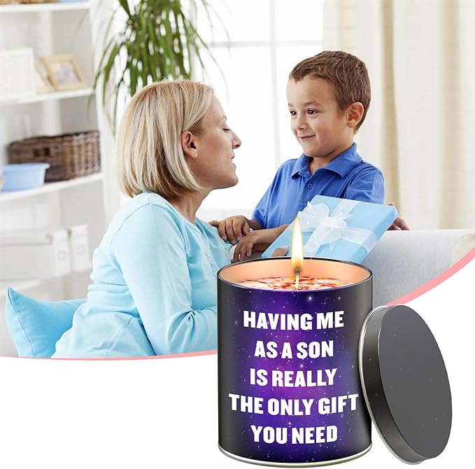 Mothers Day Gifts for Mom from Son Kids: Birthday Christmas Gift for Mom,Funny Stocking Stuffers Galentines Day Anniversary Presents,9oz Scented Candles