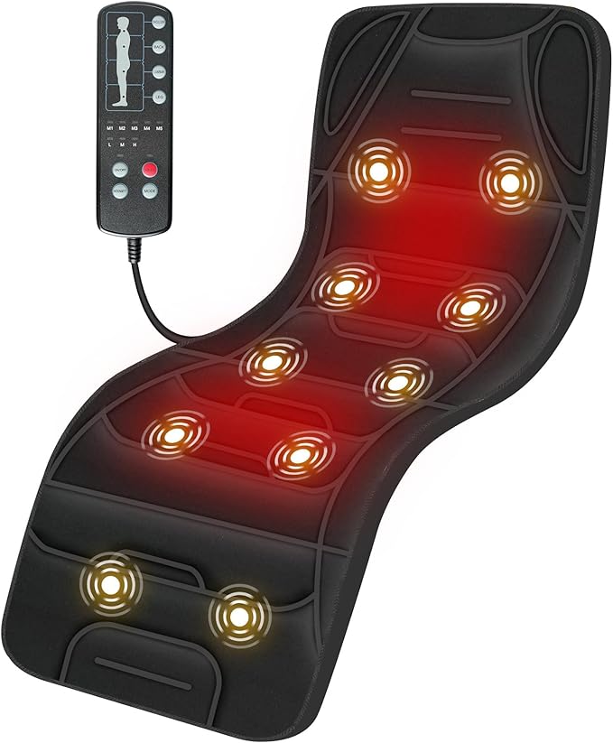 COMFIER Full Body Massage Mat with Heat, Back Massager with 10 Vibration Motors, 4 Heating Zones, Foldable Relaxation Pad for 3 Adjustable Intensity– Vibration Massage Only, Mothers Day Gift