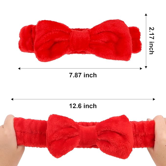 Semato 8 Pcs Red Spa Headband Skincare Headbands for Women Gifts and Party Supplies (red)