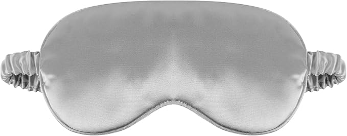 1 Pack Sleep Mask, Silk Eye Mask with Elastic Strap, Breathable Eye Mask for Sleeping,Travel, Girls, Women, Men (Grey)
