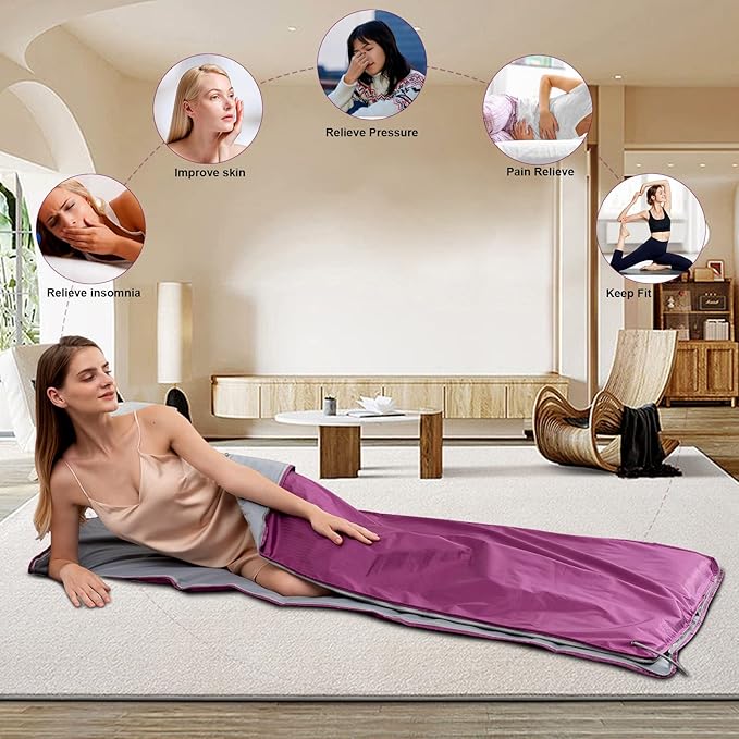 Infrared Sauna Blanke, Heat Healer Sauna Blanket Wrap, Portable Sauna Blanket for Fast Recovery, Blanket Sauna for Home Relaxation, Professional Blanket Sauna with 77–185 °F Temp Range