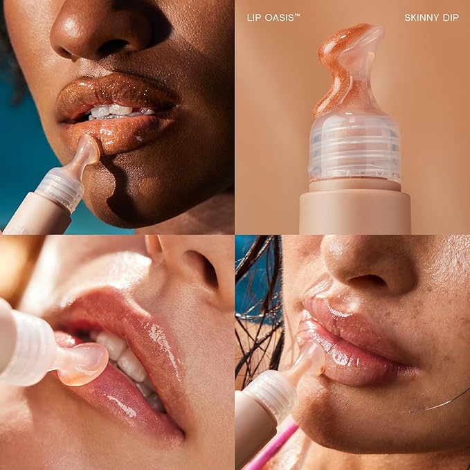 The Outset Lip Oasis Hydrating Lip Balm, Glossy Moisturizing Lip Treatment for Dry, Sensitive Lips, Clean, Vegan & Gluten-Free, Skinny Dip, 0.3 oz