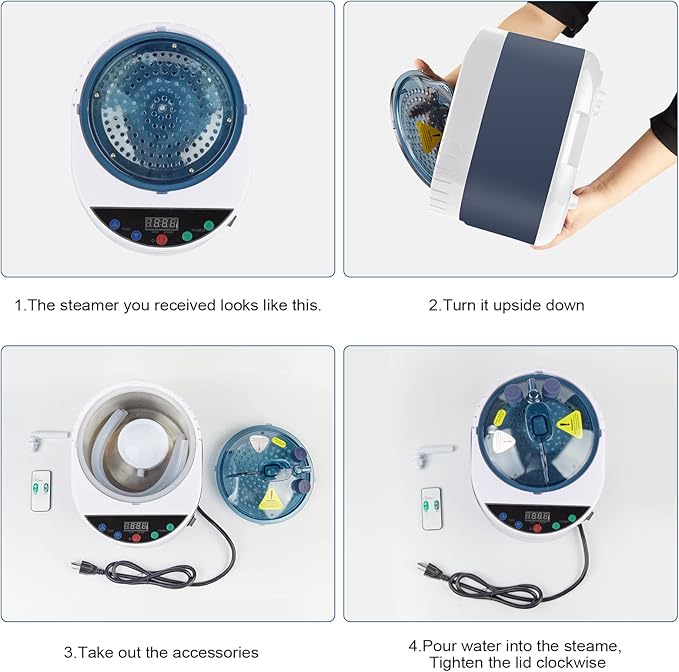 Sauna Steamer, Portable Steam Generator with Remote Control, 4 Liters Stainless Steel Sauna Steamer Pot, Sauna Steam Machine with Timer Display, 1500W Home SPA Fumigation Sauna Steam Machine