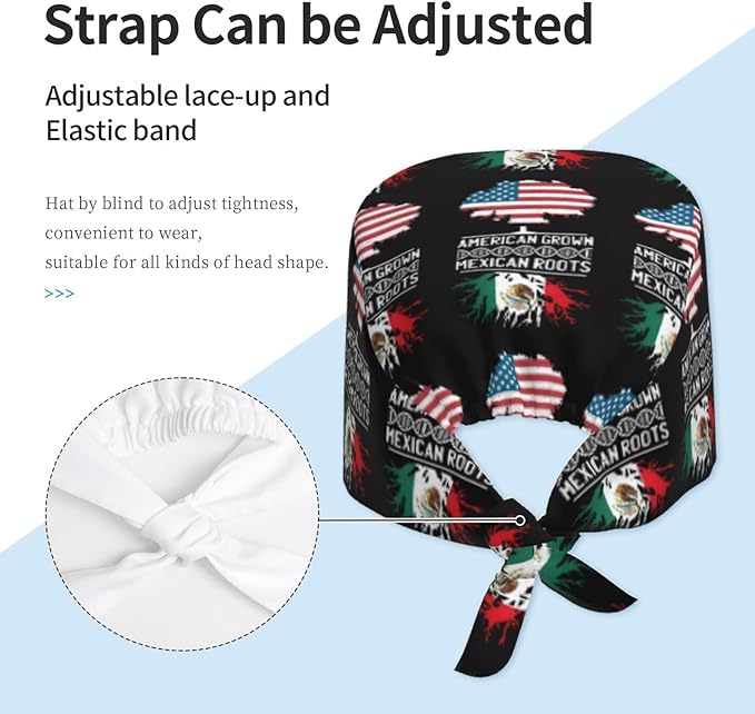 Adult Working Cap Adjustable Cleaning Work Sweatband Scrub Hat Tie Back Hats Headwear Bouffant Hat Head Headgear