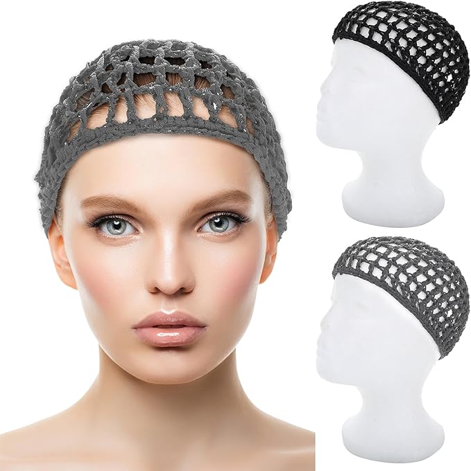 WLLHYF Wig Cap Thick Long Hair Caps Adjustable Net Mesh Braided Weaving Making Crochet Sew Weave Fishnet Grip Headband