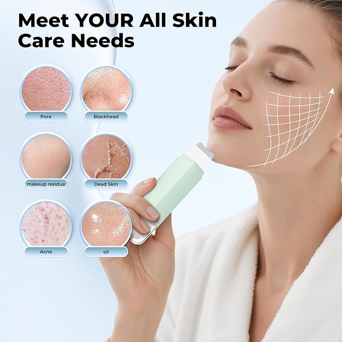 Blackhead Remover Tool Face Scrubber: PETYDOOT Double-Headed Face Spatula Skin Scrubber, Nose Pore Cleaner Blackhead Remover for Facial Deep Cleansing Skin Care Tool for Men & Women (Green)