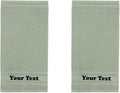 Personalize Your Towels with Custom Embroidery: Names, Monograms, and Initials. Perfect for Bathroom, Spa, Gym, Shower, Kids, Adults, Pool, Travel, Gifts, 2-Piece Hand Towels Set - Green
