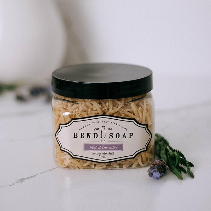 HInt of Lavender Milk Bath, 100% Natural Ingredients, Bubble Bath, Gentle Cleanser, Hydrates Moisturize and Softens the Skin, Handcrafted Goat Milk Soap, Essential Oil, 2 lbs - Bend Soap Company