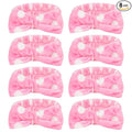 CIEHER 8 Pcs Spa Headbands for Women & Girls - Pink Dot Spa Headbands for Bachelorette Party, Sleep Party, Skincare, Makeup & Face Wash Use
