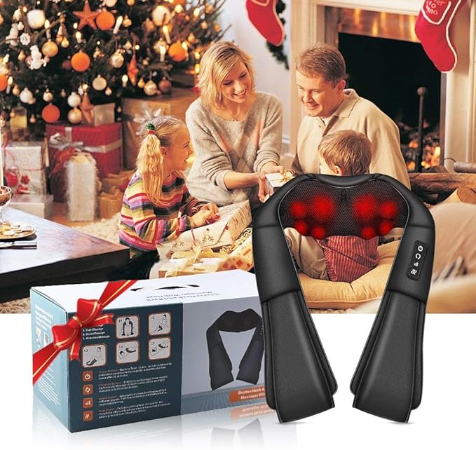 iKristin Neck Massager with Heat, Shiatsu Massager for Neck, Back, Shoulder, Foot and Leg, Deep Tissue 3D Kneading Massage for Relax Muscles at Home and Offie,Back Massagers for Women and Men