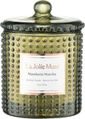 LA JOLIE MUSE Mandarin Matcha Candle, Citrus Candles for Home Scented, Luxury Glass Scented Candle Gifts, 75 Hours Long Burning, 10 oz