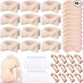 48 Pcs Spa Party Supplies Sleepover Essentials Gift for Mother's Day Spa Headband Plush Eye Mask Claw Clips Organza Bag for Women Adult Slumber Party Supplies (Khaki)