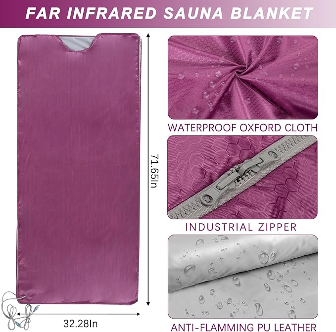 Infrared Sauna Blanke, Heat Healer Sauna Blanket Wrap, Portable Sauna Blanket for Fast Recovery, Blanket Sauna for Home Relaxation, Professional Blanket Sauna with 77–185 °F Temp Range