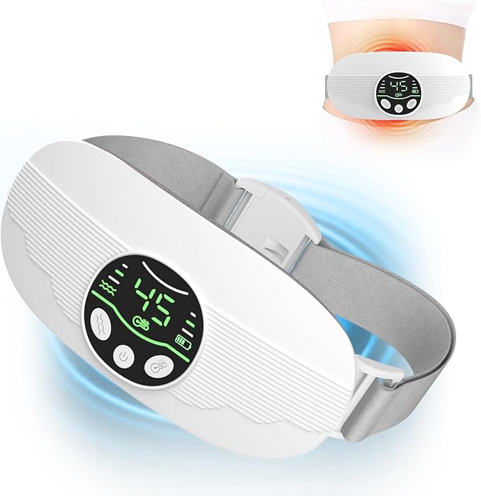 HOTBAG Heating Pad for Period Cramps Portable Cordless 3S Fast Period Heating Pad Cramp Relief with 3 Heat Levels and 3 Massage Modes Menstrual Electric Waist Wrap Belt for Pain Relief Gifts for Her