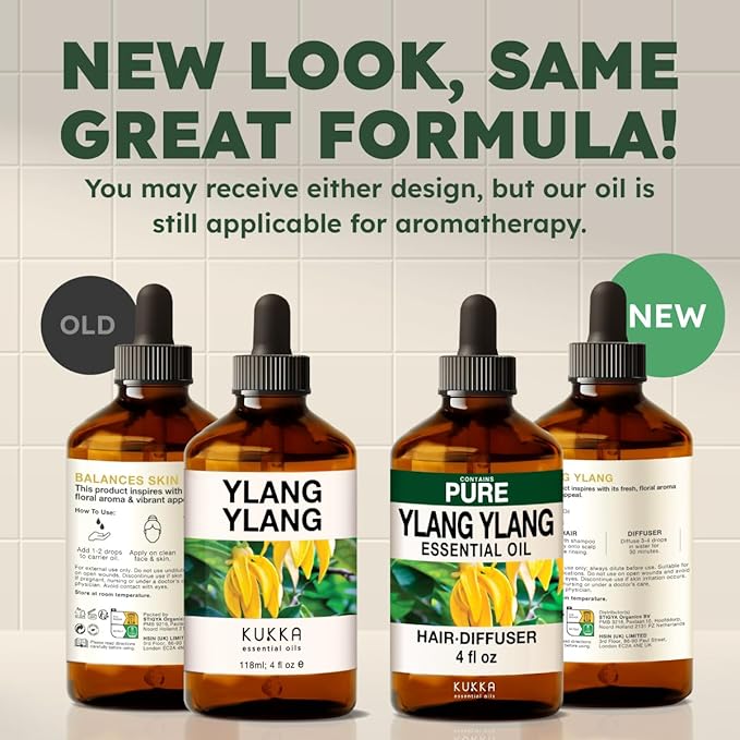 100% Pure Ylang Ylang Oil - 4 Fl Oz Ylang Ylang Essential Oil for Hair, Skin, Diffuser, Aromatherapy & DIY Soap Making Scent