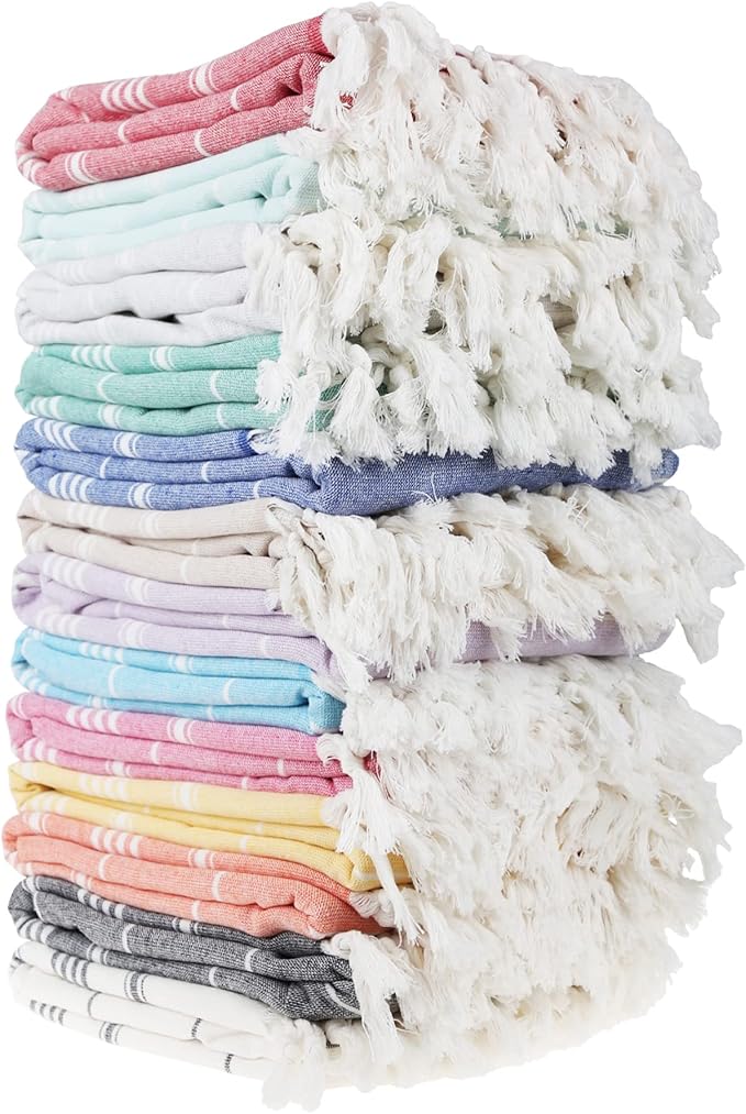 Beach Towel | Cotton Beach Towels, Easy to Carry, Sand Free, Highly Absorbent, Quick Dry, Turkish Towels for Travel Camping Bath Sauna Beach Gym Fitness Pool Yoga SPA by Lahammam, Asena, Gray