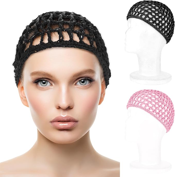 WLLHYF Wig Cap Thick Long Hair Caps Adjustable Net Mesh Braided Weaving Making Crochet Sew Weave Fishnet Grip Headband