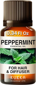 100% Pure Peppermint Oil - 0.34 Fl Oz Peppermint Essential Oil for Hair, Skin, Diffuser, Aromatherapy & DIY Soap Making Scent