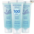 BERGMAN KELLY Travel Size Body Wash (1 fl oz, 100 PK, Tropical Waterfall), Delight Your Guests with an Invigorating and Refreshing Hotel Body Wash, Mini and Small Size Guest Hotel Toiletries in Bulk