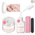 AZUREBEAUTY Nail Repair Kit Transparent Crystal for Broken Cracked Split Weak Nails, Ideal Solution Emergency Easy Quick Fix Dip Powder 28 g 1 Oz Quick-Drying Repair Glue 10 ml Nail File Nail Buffer