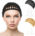 WLLHYF Wig Cap Thick Long Hair Caps Adjustable Net Mesh Braided Weaving Making Crochet Sew Weave Fishnet Grip Headband