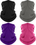 ROXUN 4 Pack Neck Gaiter, Cooling Breathable Face Mask UV Protection Scarf Hiking Bandana for Men/Women