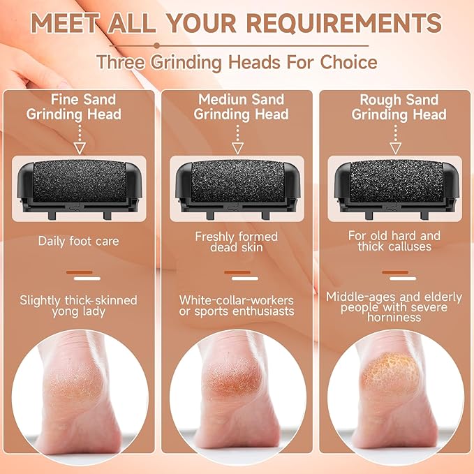 Electric Callus Remover for Feet,Rechargeable Foot File Hard Skin Remover,Professional Pedicure Kit for Cracked Heels &Dead Skin,with 3 Roller Heads 2 Speed (Black SL)
