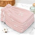 VOOVA & MOVAS Baby Wash Cloths 6-Pack, 100% Cotton Soft Absorbent Washcloths with Hanging Loop, 8.3x6.3 Inch European Style Bath Mitts for Toddler Shower, Pink Cherry