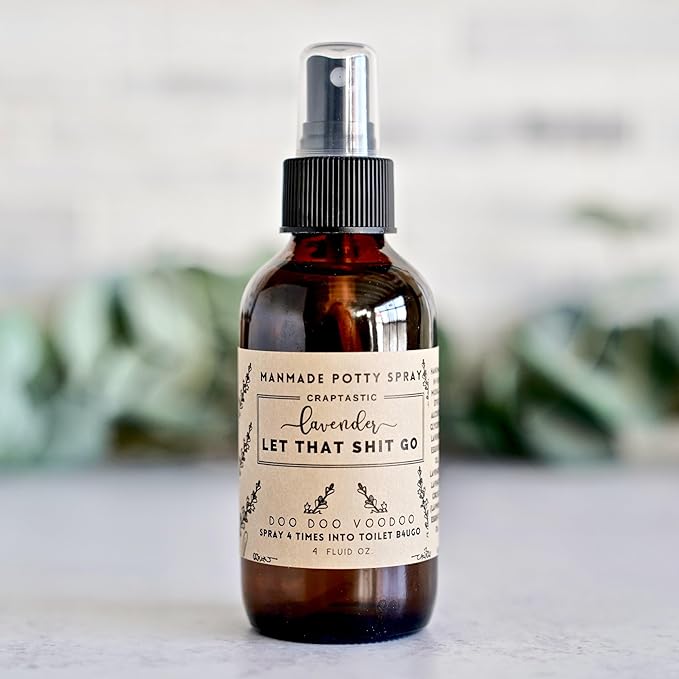 Stocking Stuffer Funny Toilet Spray - 4 Fl Oz Lavender Scent – Funny Gag Gift Ideas For Adult Men And Women - Naturally Traps Odors with Essential Oils