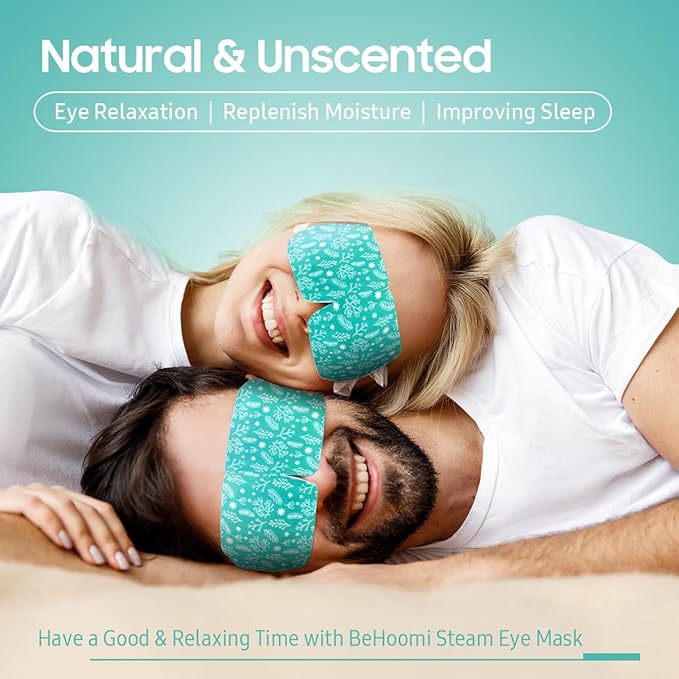 BeHoomi Steam Eye Mask, 10Packs Heated Eye Mask, Self Heating Disposable SPA Warm Compress for Eyes Sleep Mask, Travel Essentials & Relaxation Gifts for Women, Mothers Day Gifts (Unscented)