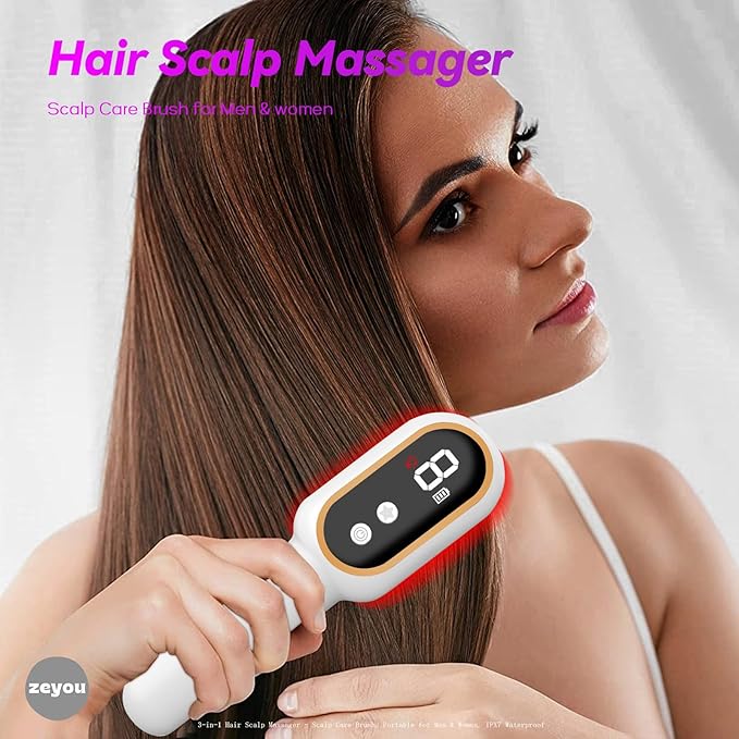 3-in-1 Hair Scalp Massager - Scalp Care Brush, Portable for Men & Women, IPX7 Waterproof
