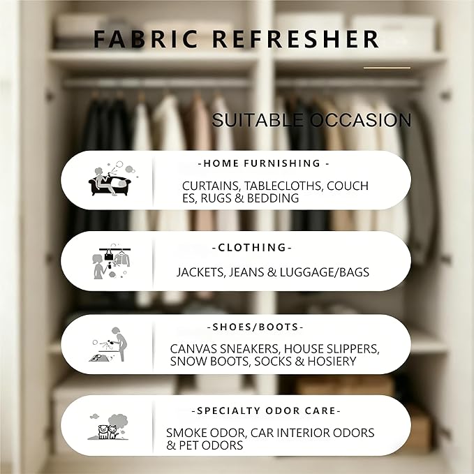 Travel Fabric Refresher Spray – Odor Eliminator & Wrinkle Release, TSA Approved 40ml for Gym Hotel Office Clothes Sofa Curtains, Seacoast Club Scent – Boudart Labs