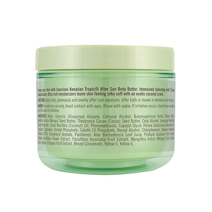 Hawaiian Tropic After Sun Body Butter with Coconut Oil, 8 oz, After Sun Lotion, Moisturizing Body Lotion, After Sun Moisturizer, Coconut Body Butter, After Sun Care, After Sun Skin Care, 8 oz