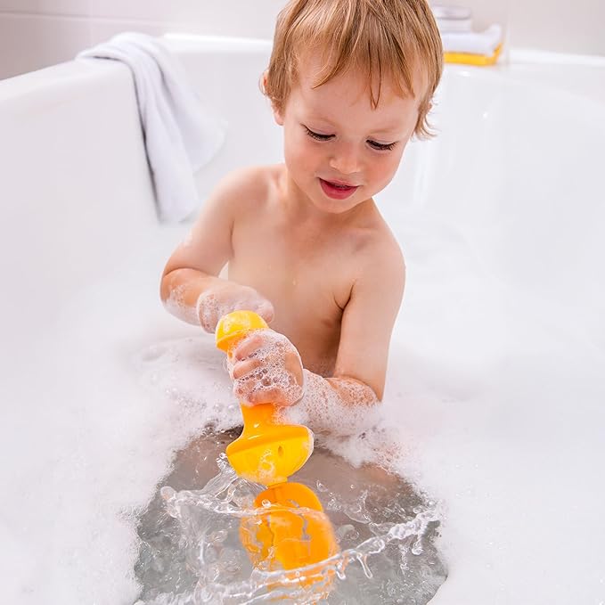 HABA Toddler Bath Toys: Bubble Bath Whisk for Sensory Play, Bubble Maker for Bathtub and Fun Beach and Water Toys for Toddlers, Yellow