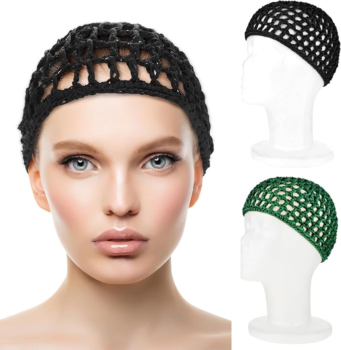 WLLHYF Wig Cap Thick Long Hair Caps Adjustable Net Mesh Braided Weaving Making Crochet Sew Weave Fishnet Grip Headband