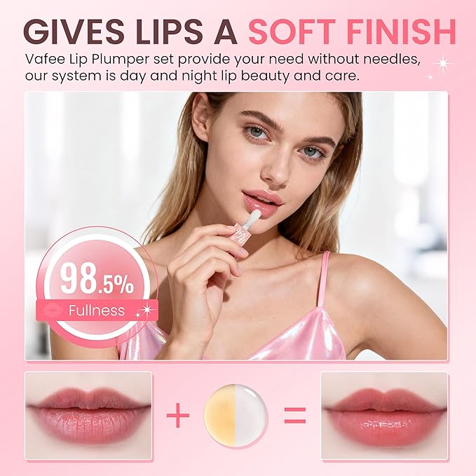 Lip Plumper by Vafee, Natural Lip Plumper and Lip Care Serum, Lip Enhancer for Fuller, Lip Mask, Beautiful Fuller, Hydrating & Reduce Fine Lines (A-02#PLUS Yellow) (A-02#PLUS Yellow)