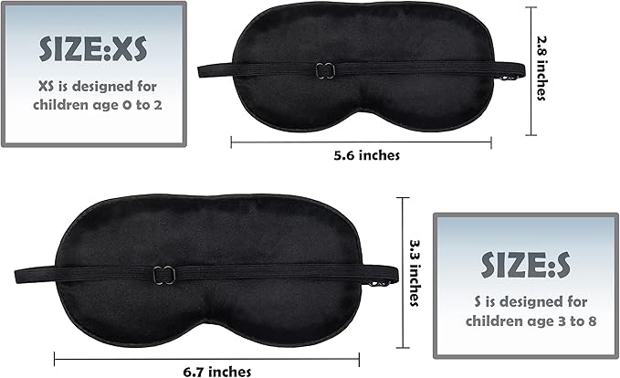 Mulberry Silk Sleep Mask for Kids with Adjustable Strap, Cute Sleeping Eye Mask for Boys Girls, 1 Pack