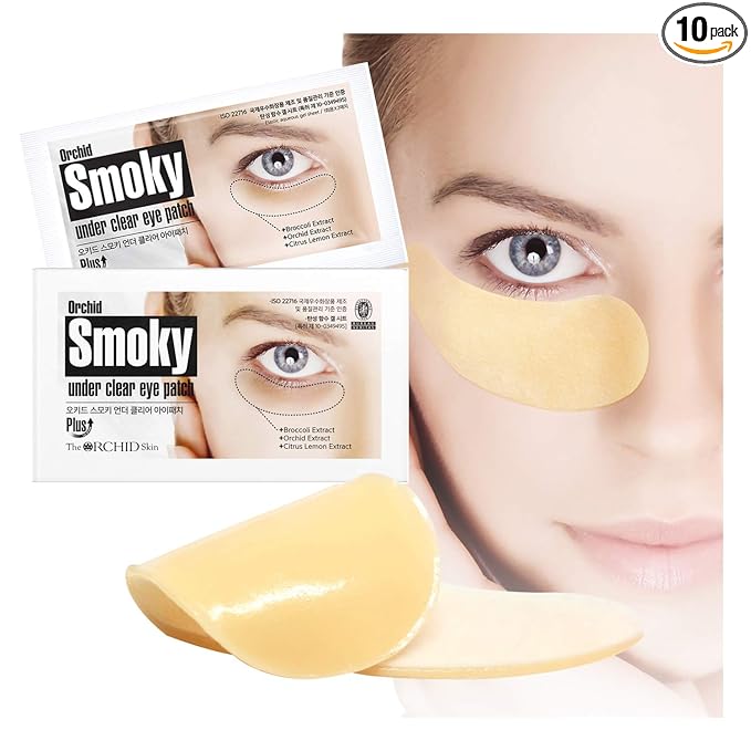 The Orchid Skin Eye Patch Skin Care Eye Masks for Dark Circles Korean Beauty 1oz Orchid Smoky Under Clear Eye Patch Pack of 10