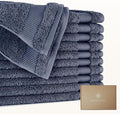 BIOWEAVES 100% Organic Cotton 700 GSM Luxury Wash Cloths GOTS Certified 13" x 13" Face Towel - Mineral, Pack of 12