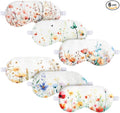 Cuffbow 6 Pack Plush Sleep Mask Set, Cute Plush Eye Masks for Sleeping, Soft Comfortable Travel Nap Blindfold, Sleepover Party Favors for Women(Flowers,Colorful)