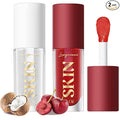 LANGMANNI Moisturizing Lip Oil,No-Sticky Lip Gloss Lip Balm Lip Care,Fruit Flavoured Lip Oil For Dry Lip's Moisturizing Hydrating And Nourishing ((Cherry+Coco))
