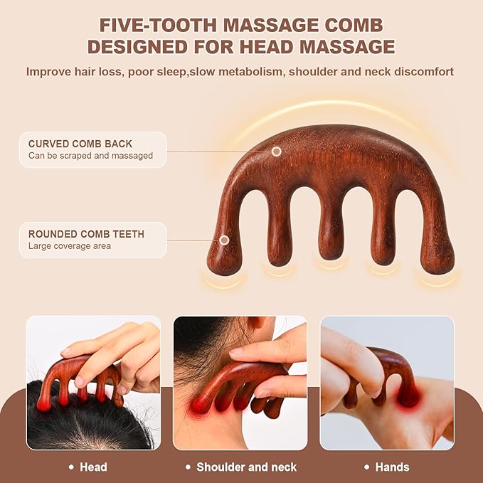 3-in-1 Wood Therapy Massage Tools Wooden Gua Sha Lymphatic Drainage Massager Body Sculpting Tools, Maderoterapia Kit, Anti-Cellulite