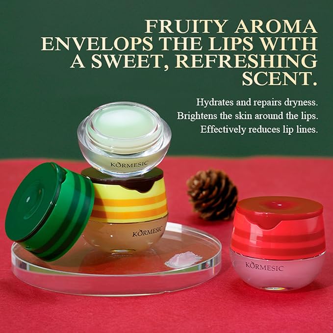 3PCS Bee Lip Balm Honey Pot, Moisturizing Avocado Propolis lip Mask,Hydrating Prevention Dry and Cracked Scrubs Exfoliator, Sleep Mask Reduces Lip