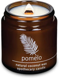 Hemlock Park Pomelo Citrus Apothecary Hand-Poured Scented Candle | Crackling Wood Wick, Botanical Fragrance & Coconut Wax | Up to 25 Hour Burn Time | 4 oz