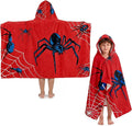 Peryiter 1 Pcs Spider Hooded Bath and Beach Towel 100% Cotton Pool Towels Wearable Bath Poncho Wrap for Swimming Shower Pool Travel Trips Vacations Cozy Absorbent Soft Beach Blanket
