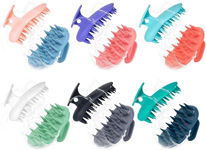 4pcs Shampoo Brush Hair Scalp Massager,100% Silicone Scalp Scrubber,Scalp Exfoliator for Stress Relax Hair Growth