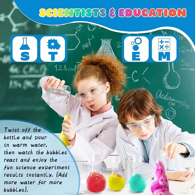 Potions Bath Bombs for Kids, Boys & Girls Teen Mothers Day Gifts from Kids, 4 Pack Colorful Fizzy Bubble Bath for Fun and Educational Bath Time, Cool Foam Explosion Bath Toys for Kids Ages 3-12