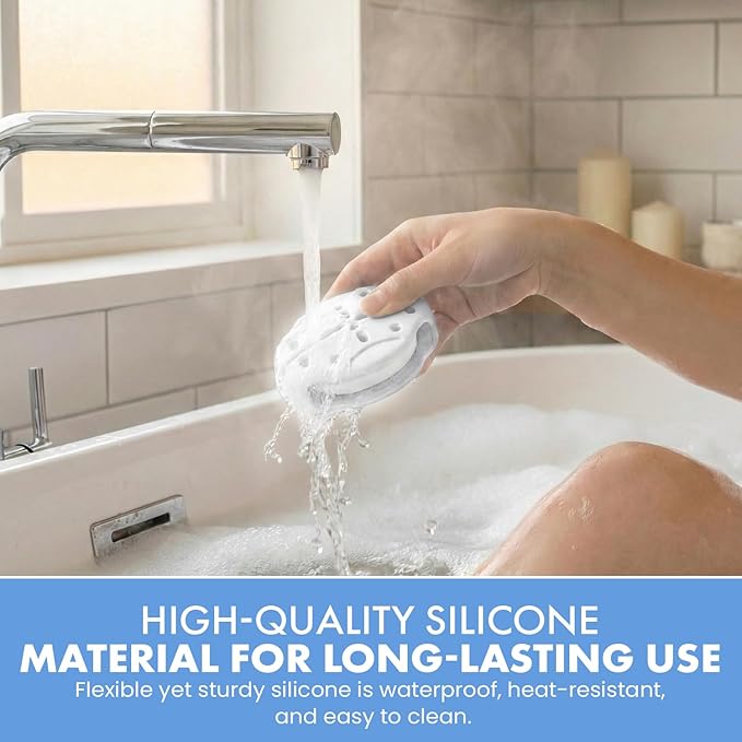 Shower Steamer Tray & Holder with Suction Cup – Non-Slip Silicone Molds for Aromatherapy Shower Steamers (2, White)