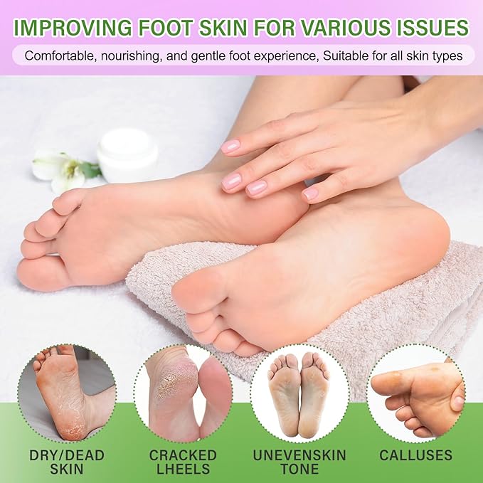 5Pack Moisturizing＆3Psck Foot Peeling Foot Mask, Hydrating Foot Masks Dry Cracked Feet, Soothing Moisturizer Repair Rough Heels＆Baby Soft Feet, Exfoliator Peel Calluses Dead Skin Callus Remover(8P)